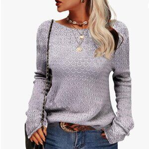Danedvi | Womens Striped Sweater Size M - Gray
